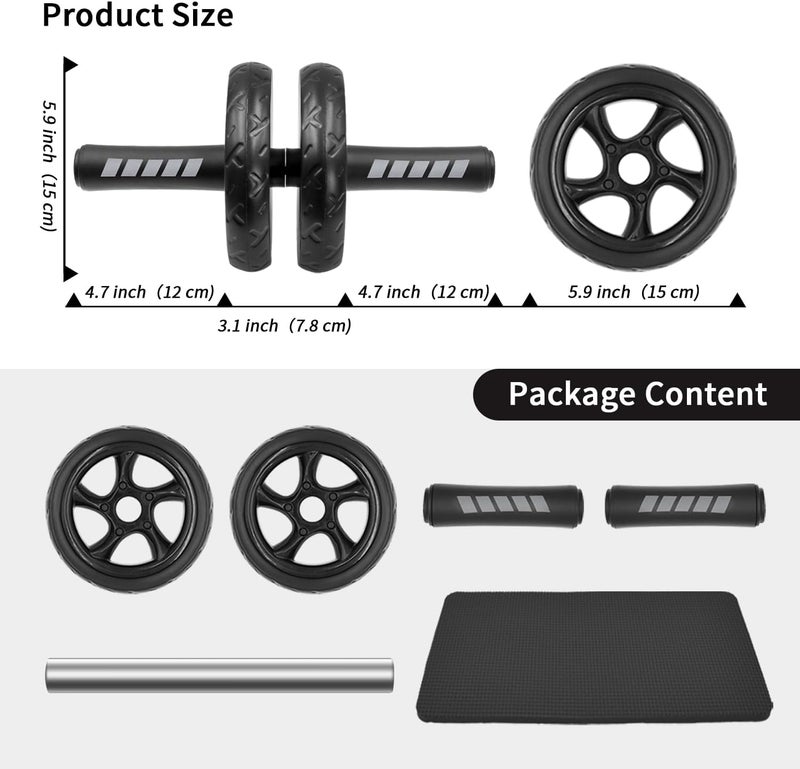 FEELCAT Ab roller wheel with knee pad for abdominal exercise core workout weight loss no noise easy to assembling light weight perfect home gym equipment for men & women - Image 5